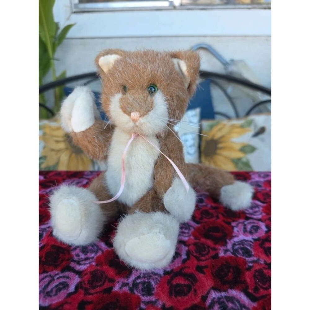 Vintage Boyds Bears Keats Brown Cream Plush Jointed Cat